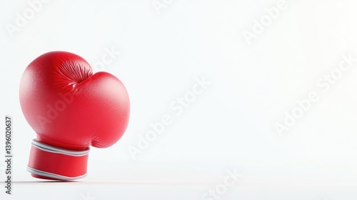 Red boxing glove on white background