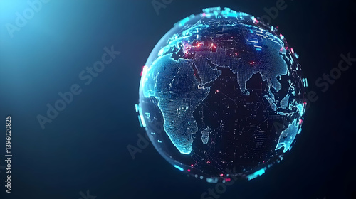 Wallpaper Mural Digital Earth Globe Visualization With Glowing Points Torontodigital.ca