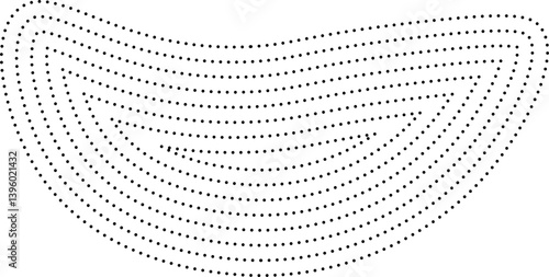 Wavy organic form composed of concentric dotted lines simulating gentle undulating motion.