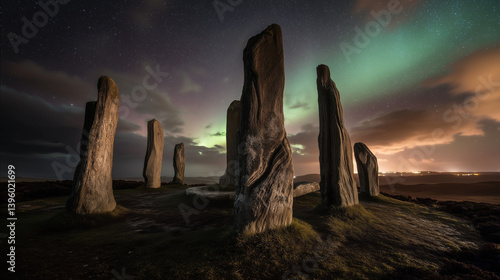 Obraz na płótnie landschaft, himmel, piter, beach, natur, meer, stone, circles, stone hedge, baum, wüste, wasser, alt, holz, abendrot, cactuses, alt, fels, australien, blau, küste, ozean, cloud, see, gras, holzzaun w salonie