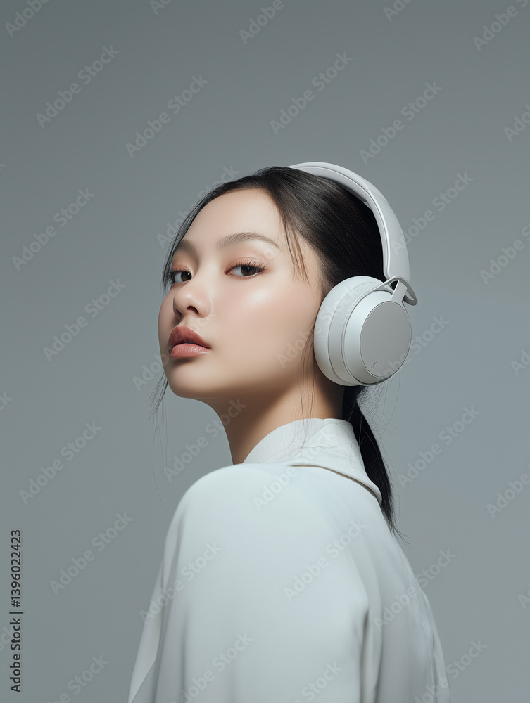 kopfhörer, frau, musics, head-set, hören, business, bediener, lächeln, anhören, anruf, person, hilfestellung, kopfhörer, leute, telefon, klang, gesicht, business-frauen, schönheit, dienst, secretary,