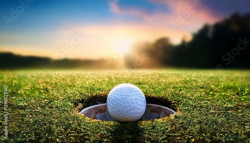 golf ball on tee in grass