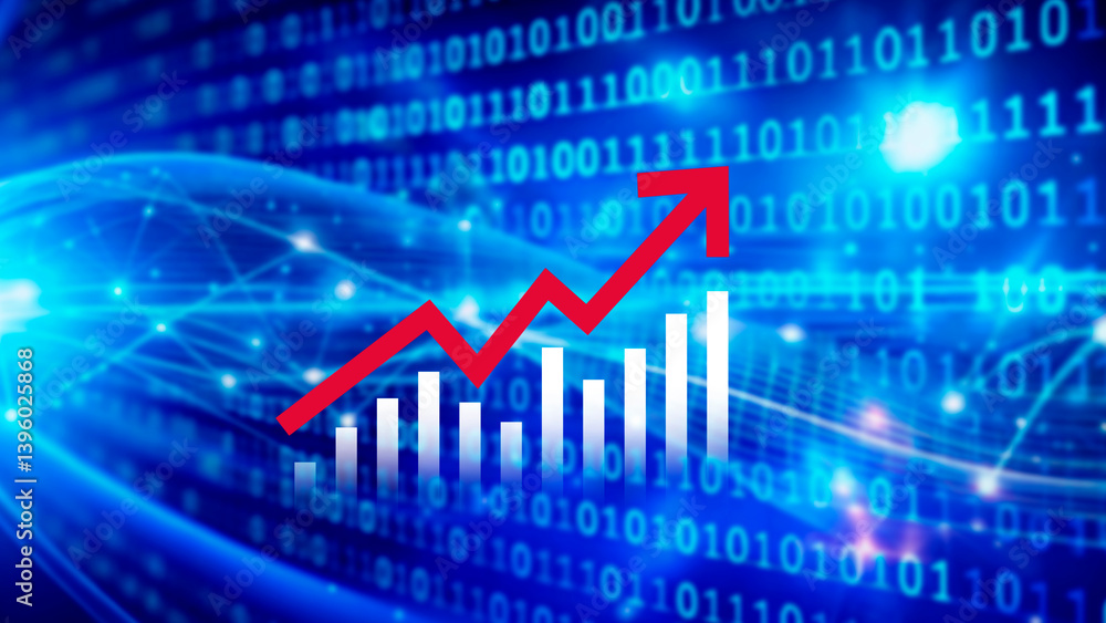 Global business growth analysis and asset investment chart Business and Finance, Up arrow economic chart, global economic trend analysis, Financial graph analysis on virtual screen. Global business growth analysis and asset investment chart Business and Finance, Up arrow economic chart, global economic trend analysis, Financial graph analysis on virtual screen.