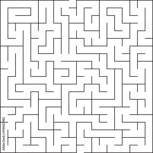 Complex Square Maze Puzzle Labyrinth Game, Paths, Solution, Challenge