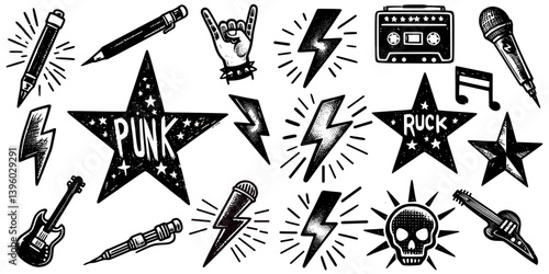 Punk Rock Music Symbols and Icons