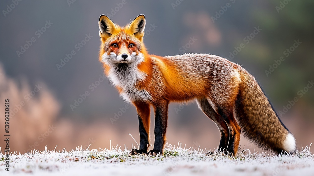 Fototapeta premium Majestic Red Fox in Winter Wonderland