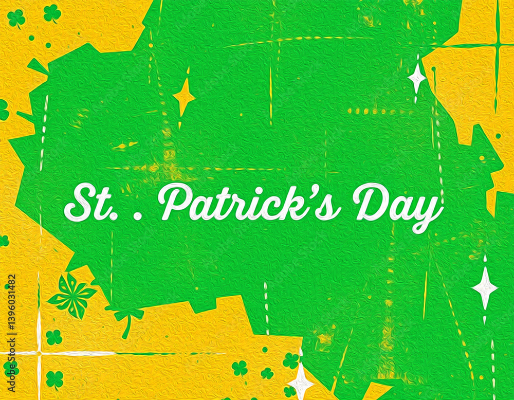 Naklejka premium St Patrick's Day oil paint illustration. Abstract pattern for printing on wall decorations, wallpapers, covers, leaflets
