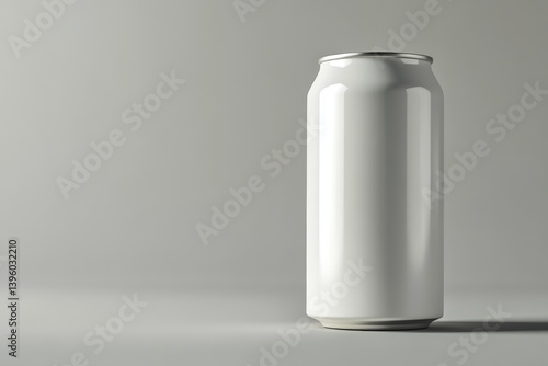 Obraz na płótnie 3d render of a blank white can mockup set against a subtle grey background for design presentation w salonie