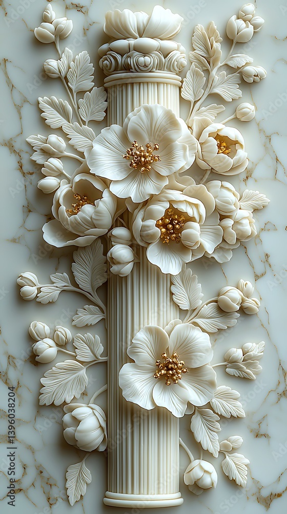 Floral wall decor embossed in elegance high resolution picture Floral wall decor embossed in elegance high resolution picture