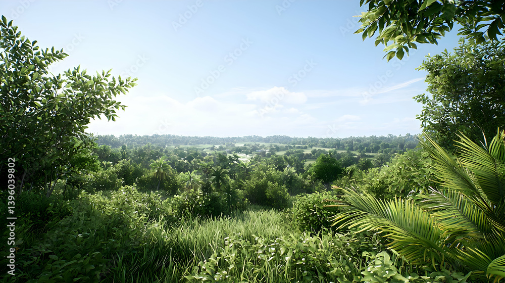 Digital Pixel Art Landscape Scenic View Digital Pixel Art Landscape Scenic View