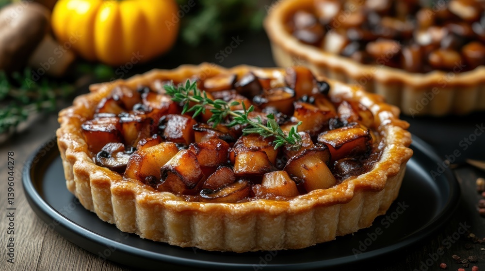 Savory Mushroom and Pumpkin Tart with Fresh Herbs Perfect for Autumnal Meals and Festive Gathe Savory Mushroom and Pumpkin Tart with Fresh Herbs Perfect for Autumnal Meals and Festive Gathe