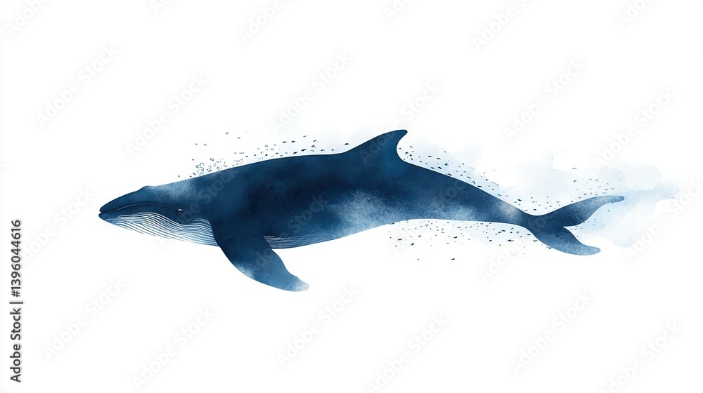 Fototapeta premium Blue Whale in White Water