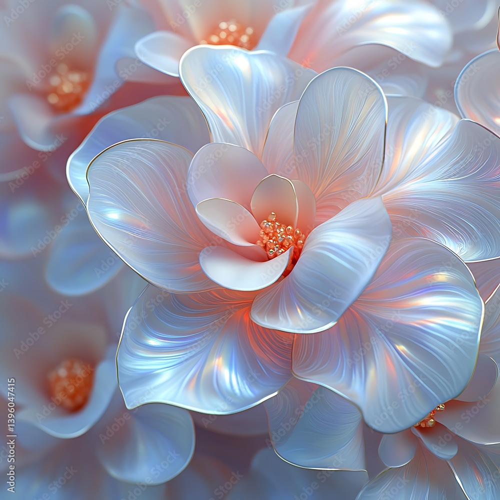 Fototapeta premium Glossy flower bloom abstract style high resolution image