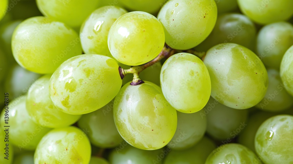 On a white background, a green grape bunch, perfect for snacking. On a white background, a green grape bunch, perfect for snacking.
