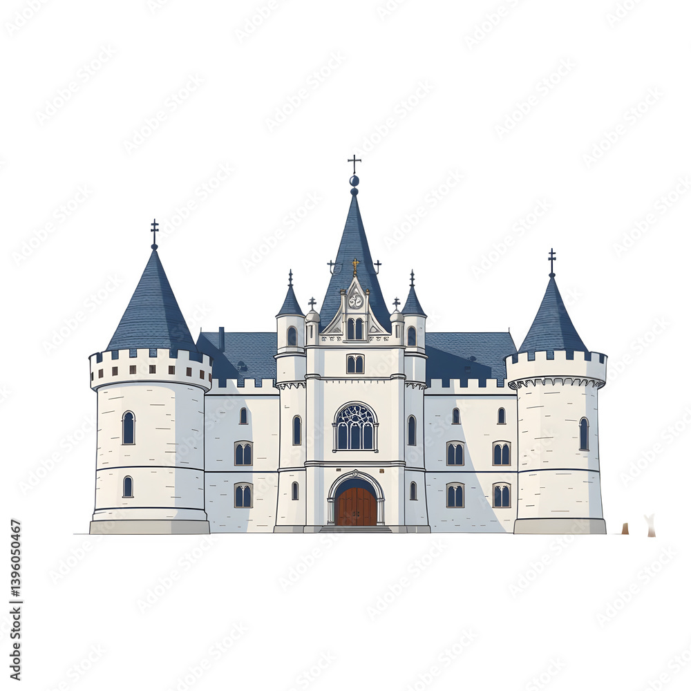 Obraz premium Majestic White Castle Illustration