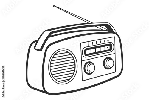 Vintage Radio with Knobs Old Style Device