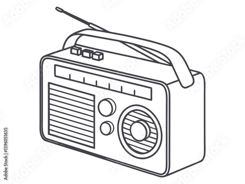Stylish Retro Radio with Dial Buttons