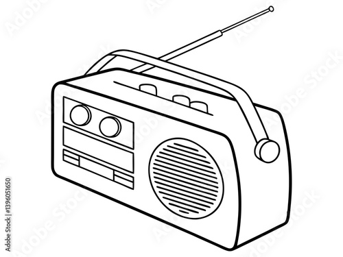 Stylish Retro Radio with Dial Buttons