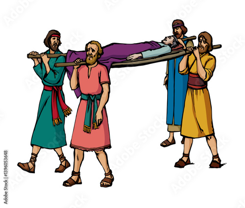 Tablou pe pânză Vector drawing. Funeral of the man