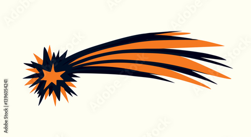Flying comet with a tail. Vector drawing