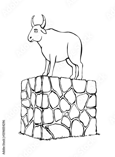 Slika na platnu Vector drawing. Big golden idol