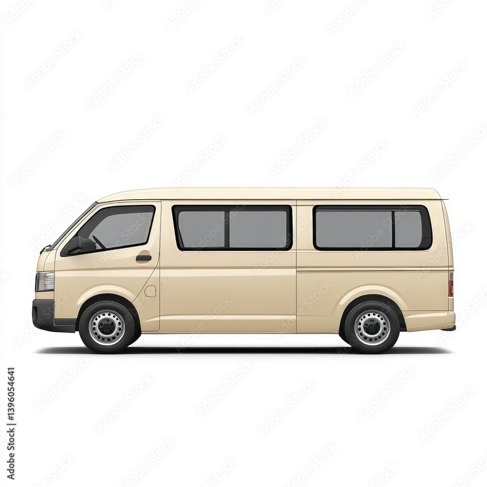 Passenger minivan, minimal design, isolated on white background Passenger minivan, minimal design, isolated on white background