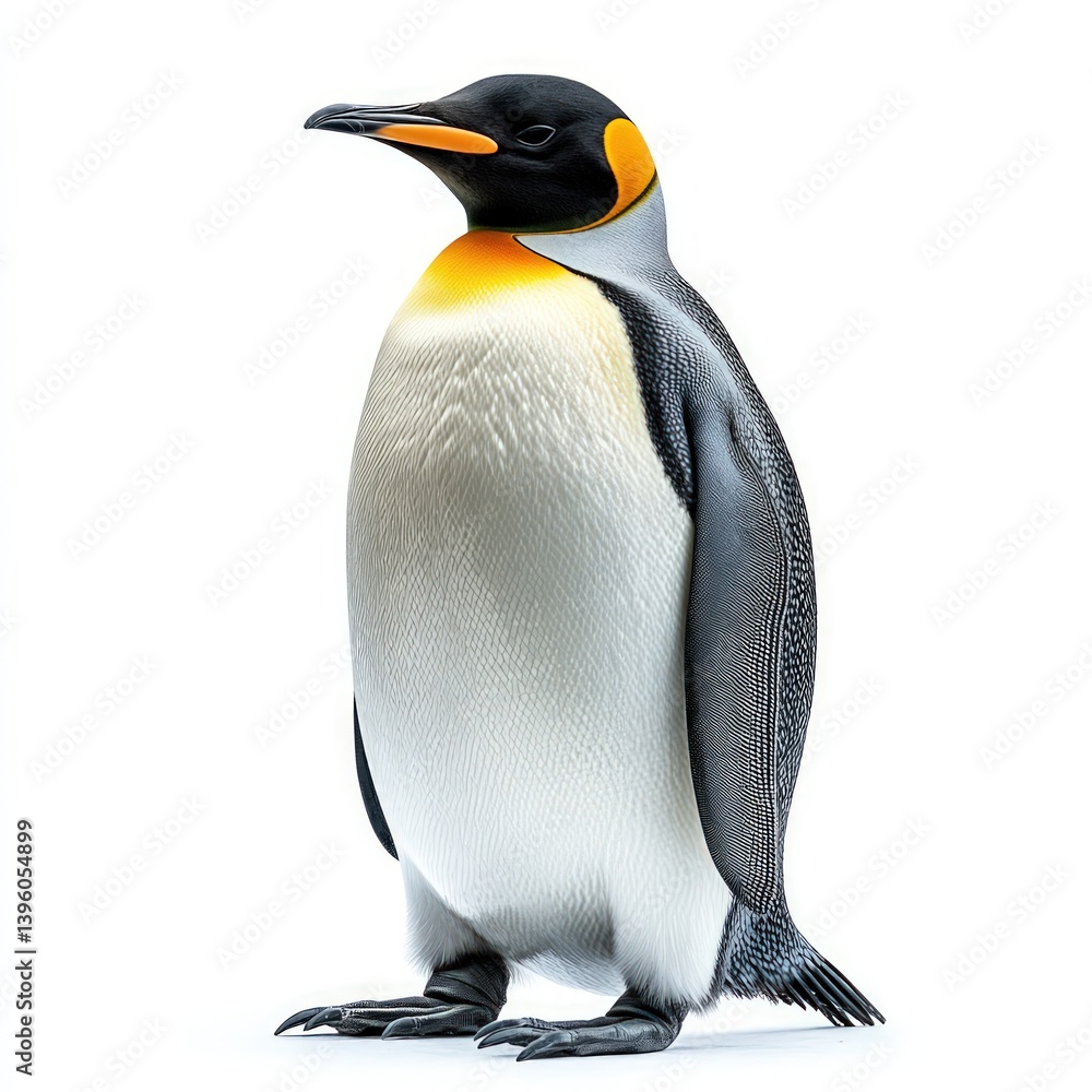 Fototapeta premium Penguin standing upright, isolated on white background