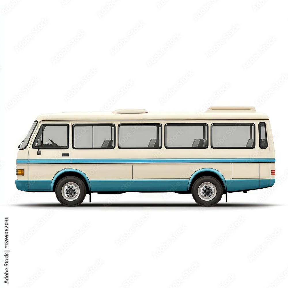 Simple airport shuttle bus, isolated on white background Simple airport shuttle bus, isolated on white background