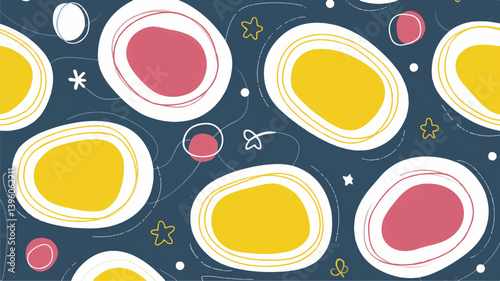 Abstract shapes display patterns creatively in a modern design scene background