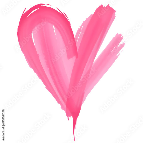 Pink heart, painted texture