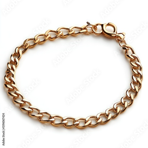 Wallpaper Mural Thin gold chain bracelet, isolated on white background Torontodigital.ca
