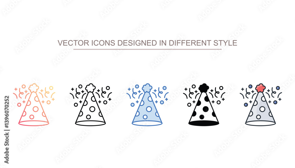 Party Hat icon design with white background stock illustration Party Hat icon design with white background stock illustration