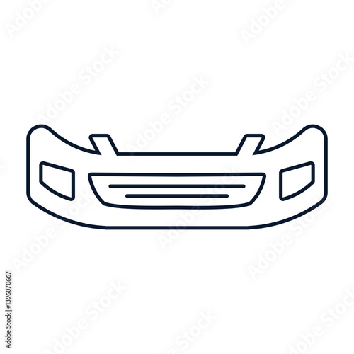 Car Front Bumper Line Art Vector