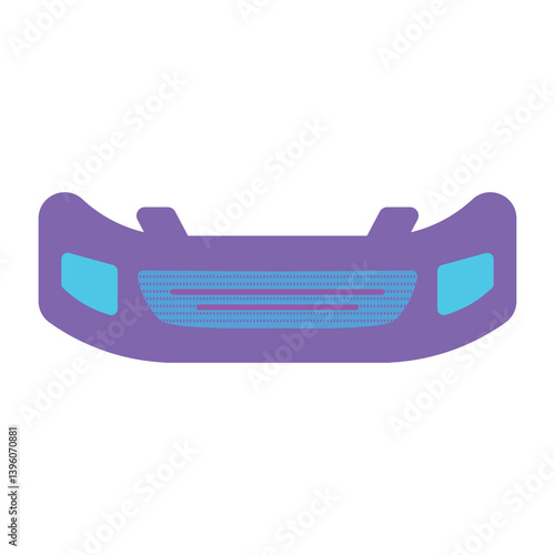 Modern Front Car Bumper Vector Illustration