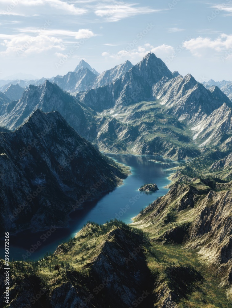 Obraz premium Mountainous Landscape with Lake