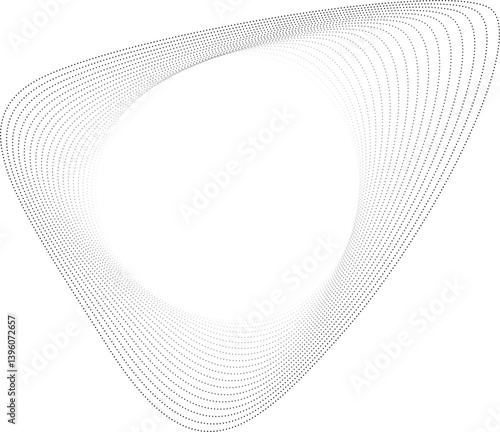 Radiant circular center contrasts with a dotted triangular outer form featuring organic flow.