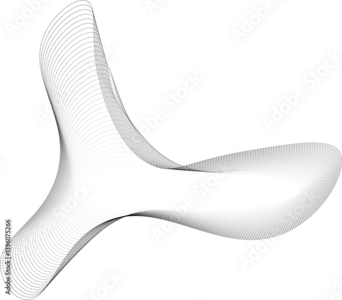 Central light source diffuses outward in circular motion with modern dotted structure and abstract wave lines.