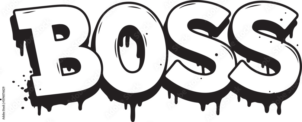 Obraz premium Vector graffiti spray paint boss isolated vector illustration