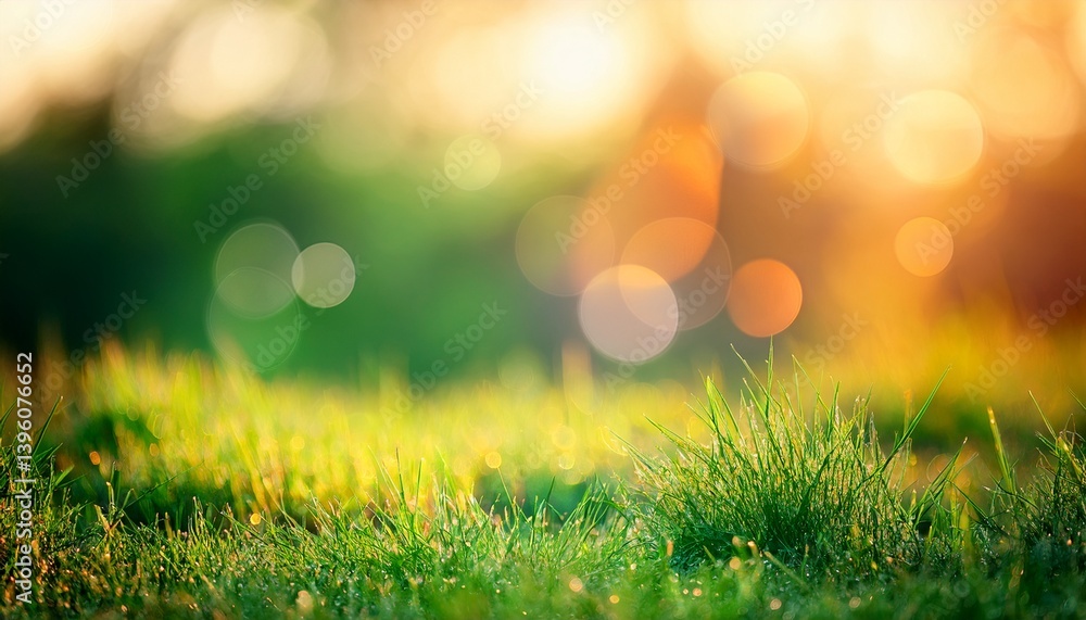 Fototapeta premium Nature Green Orange Abstract defocused background