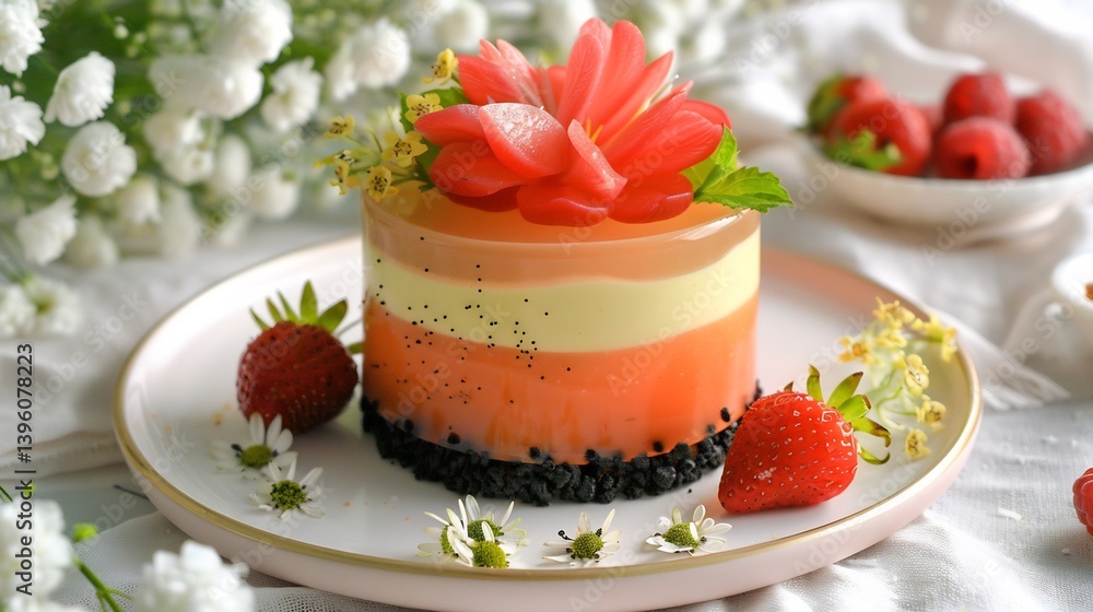 Visually striking dip with multiple layers arranged like a rainbow vortex making it a visual delight Visually striking dip with multiple layers arranged like a rainbow vortex making it a visual delight