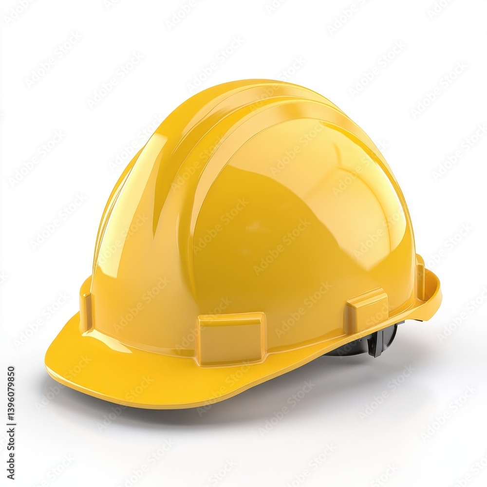 Fototapeta premium A yellow hard hat isolated on white background