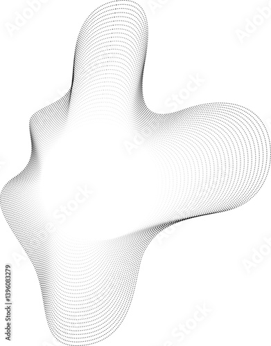 Circular-centered element radiating brightness with surrounding liquid-like contours defined by dotted organic curves.