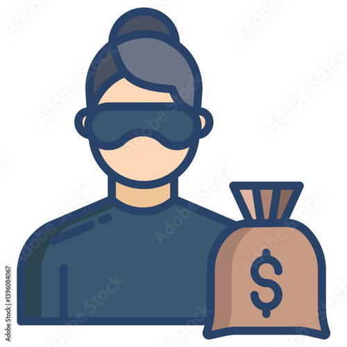 Linear color Criminal Woman icon