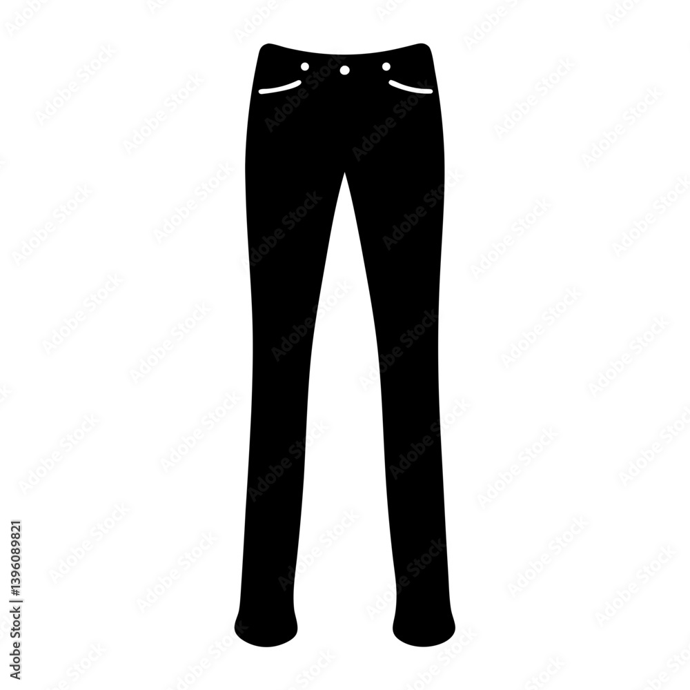Stylish Black Women's Trousers Fashion Design Illustration Stylish Black Women's Trousers Fashion Design Illustration