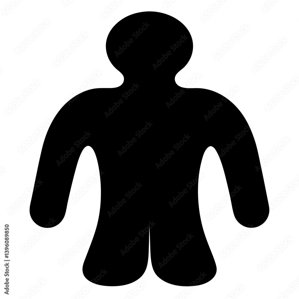 Simple Black Silhouette of a Person Human Figure Shape Icon Avatar