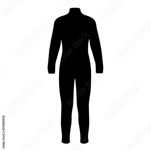 Black Bodysuit Full Body Silhouette Vector Illustration Graphic Design