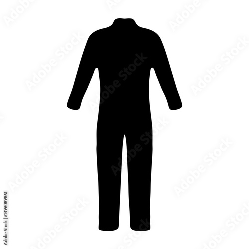 Black Bodysuit Full Body Long Sleeve One Piece Jumpsuit Front View
