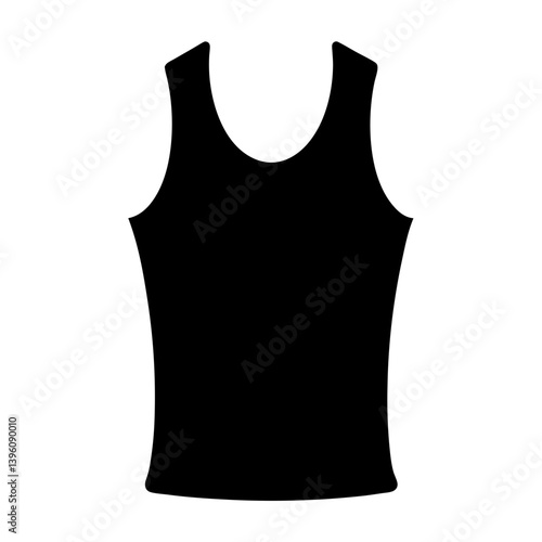 Simple Black Sleeveless Shirt Vector Illustration Graphic Design