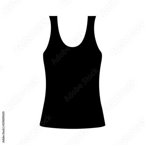 Simple Black Sleeveless Shirt Tank Top Apparel Design Graphic Illustration