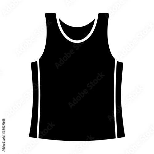 Black Sleeveless Shirt Icon Simple Apparel Design Graphic Vector Illustration